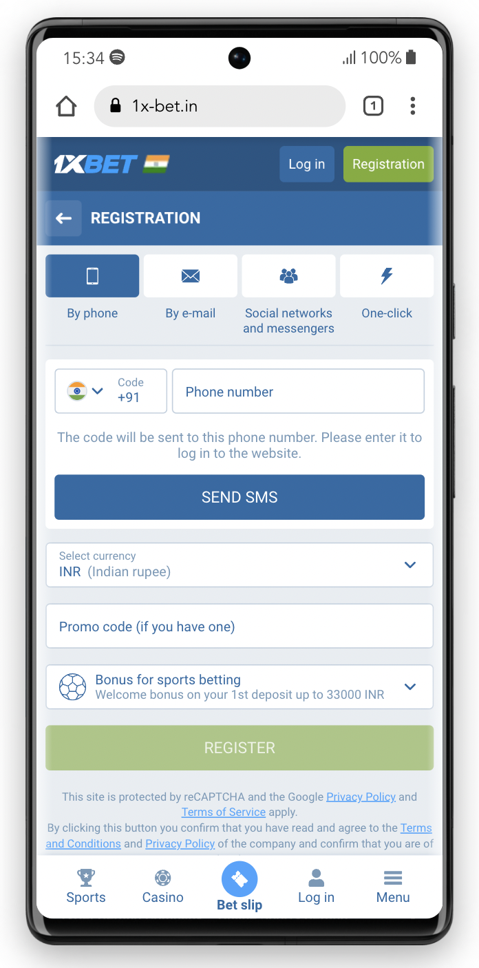 1xbet registration