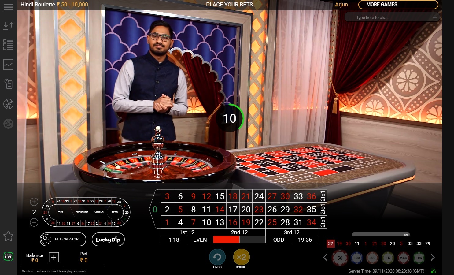 Bet365 Live Hindi Roulette