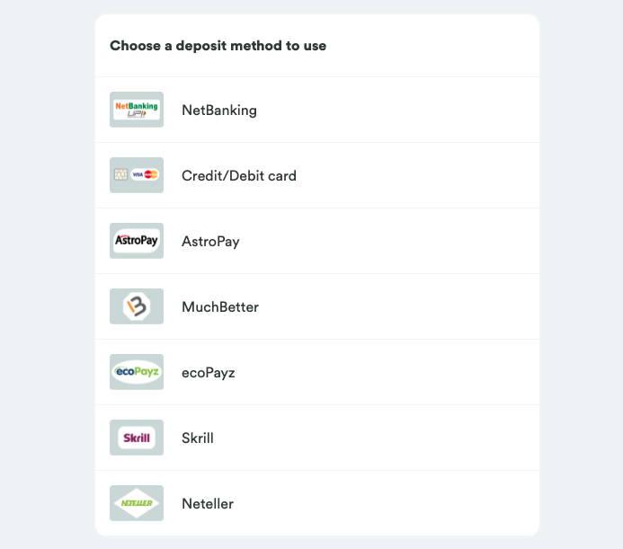 Casumo deposit methods