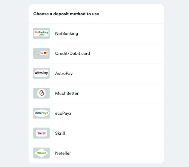Casumo deposit methods