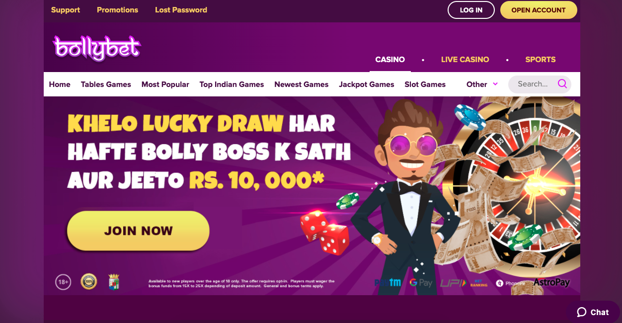 Bollybet homepage