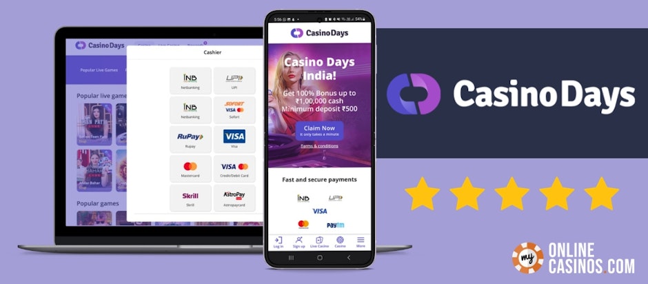 Casino days 5 stars banner