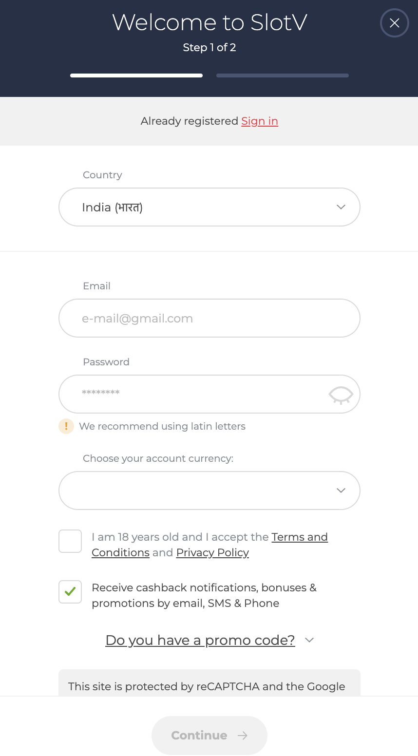 Slotv registration 1