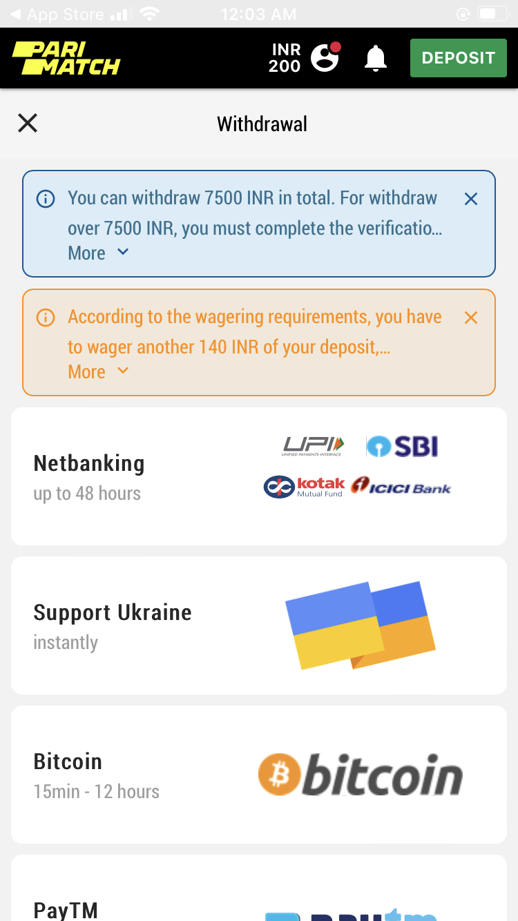 Withdrawal methods 1